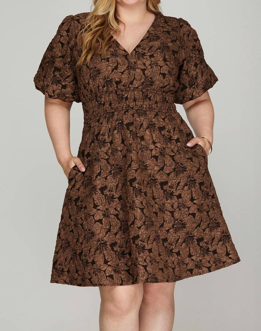 She + Sky - Textured Jacquard Dress