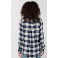 Velvet Heart Bennett Plaid Shirt in blue plaid - women's shirt - detail view