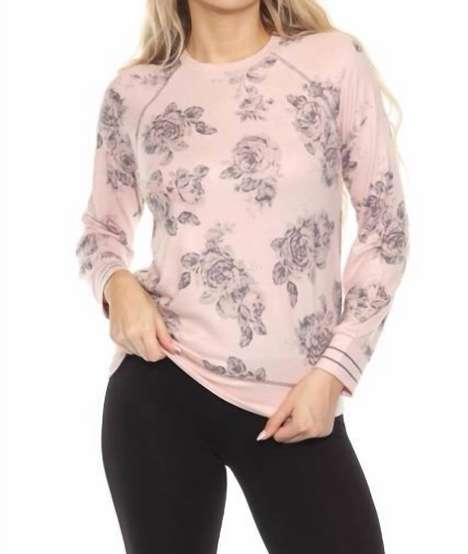Pj Salvage - La Vie En Rose Long Sleeve Lounge Top