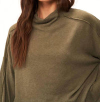PROJECT SOCIAL T Modern Lover Cozy Top in alpine moss - women's long sleeve top - view 4