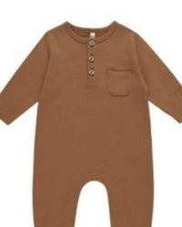 Rylee + Cru Kid's Long Sleeve Pocket Jumpsuit in cinnamon - kids' item - detail view