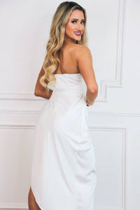 Do+Be - Evening Event Strapless Satin Midi Dress