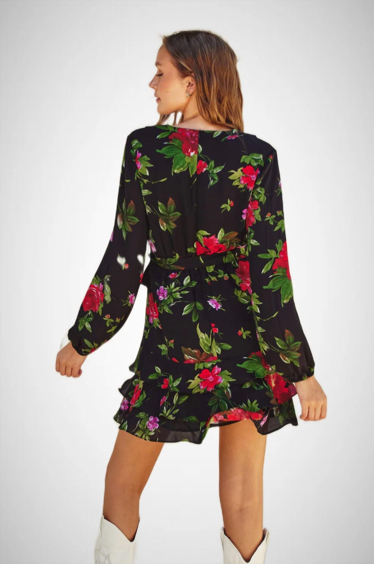 Dress Forum - Sweet Talk Ruffled Surplice Mini Dress