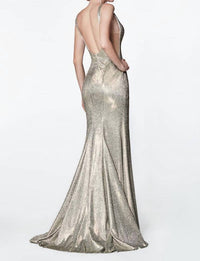 Cinderella Divine - Fitted Metallic Glitter Gown