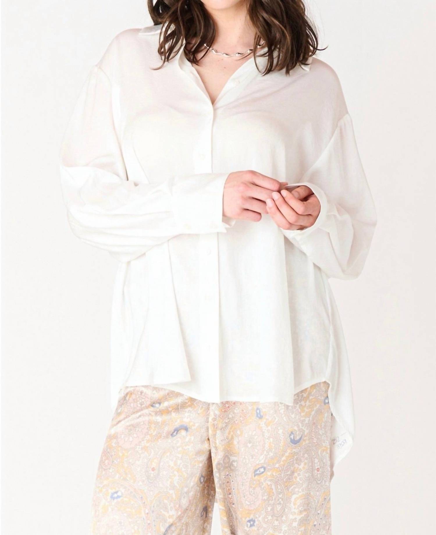 Dex - Satin Button Down Blouse