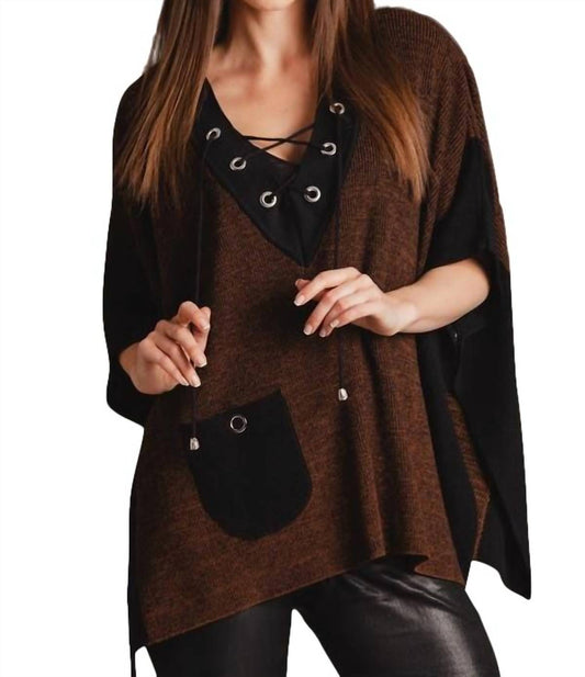 V-Neck Tie Up Poncho