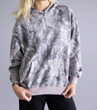 Pretty Garbage RYKER CAMO HOODIE in dark grey - women's top