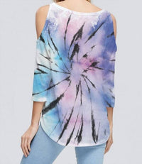 Phil Love - Starburst Cold Shoulder Tie Dye Top