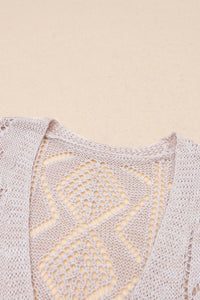 Threaded Pear - Mckenzie Hollow-out Openwork Knit Cardigan