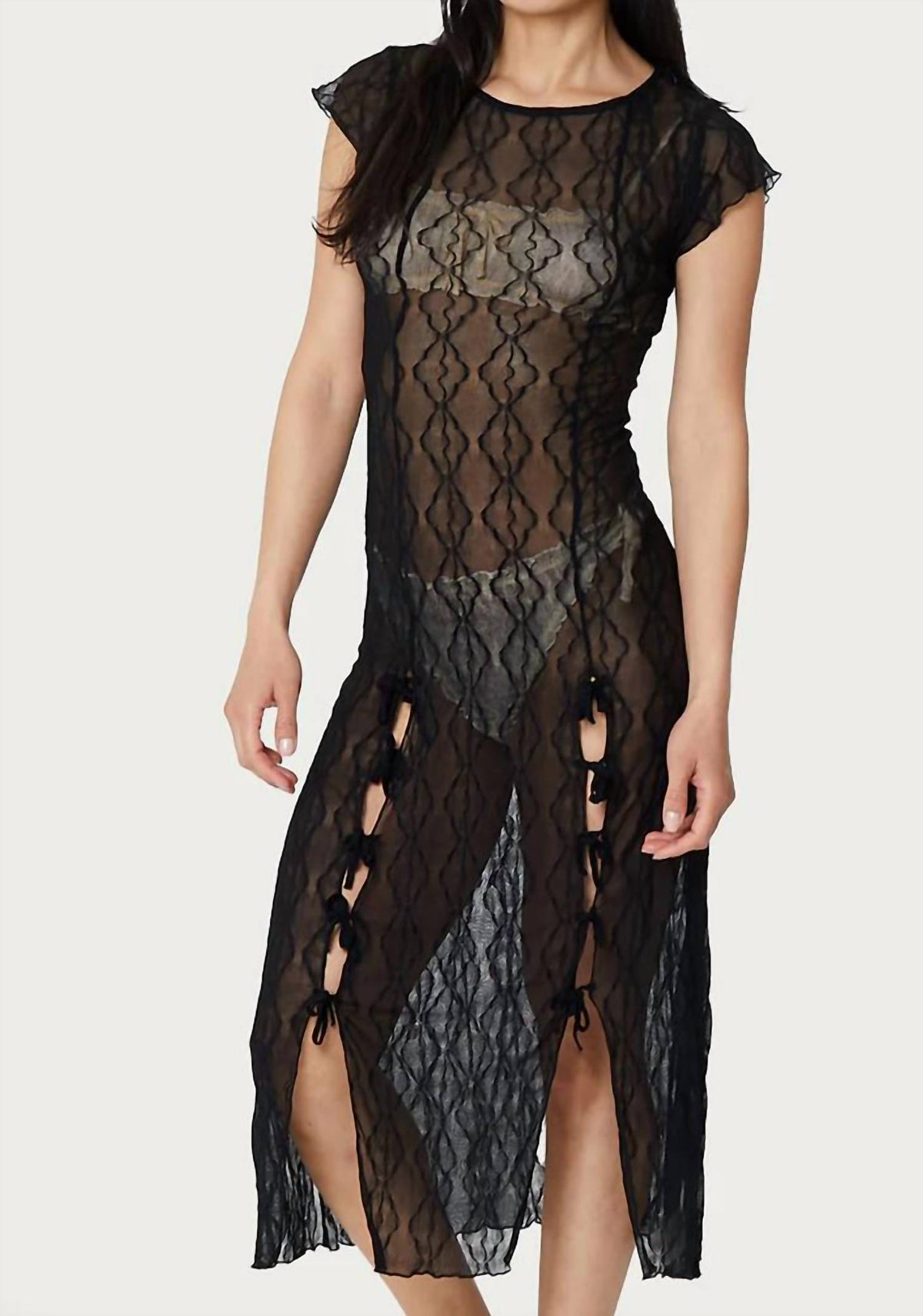 Find Me Now - Women's Second Skin Mariposa Lace Midi Dress