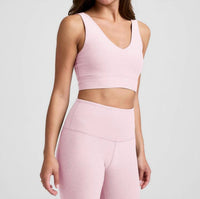 BEYOND YOGA Spacedye Good Day Long Line Bra in frost pink - women's intimate - alternate view
