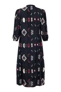 Noen - Women's Long Sleeve Mock Neck Midi Dress
