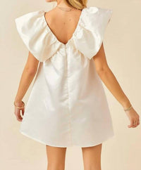 Day + Moon - Satin Volume Shoulder Mini Dress