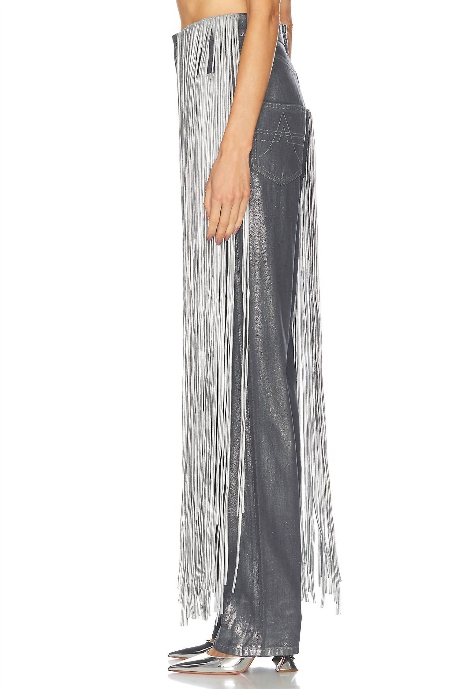 Area - Metallic Fringe Straight Leg Jean