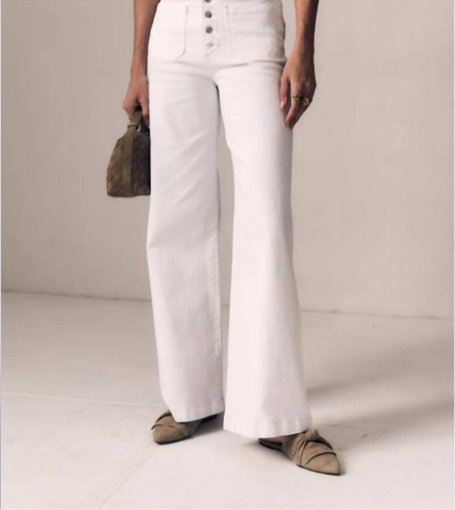 Le Jean - Georgia Exposed Button Wide Leg Pant