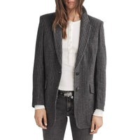 Rag & Bone Women'sa Charles Italian Wool Blazer in grey stripe - women's jacket