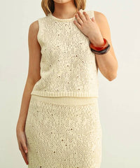 Deon - Texture Sweater Tank Top
