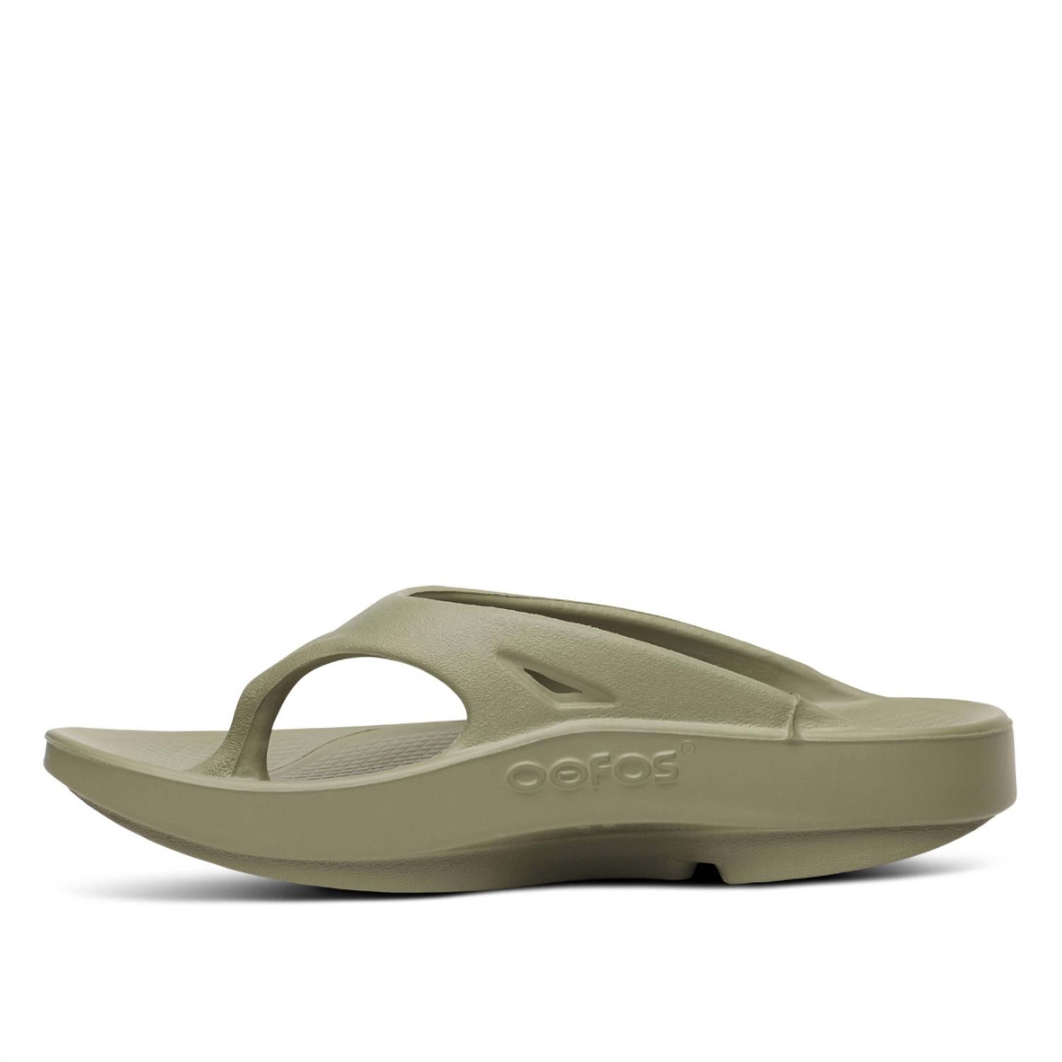 OOFOS Unisex Original Thong Flip Flop in forest green - women's shoe