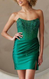 Amelia Couture - Beaded Short Strapless Dress