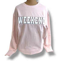 Shiraleah Weekend Crewneck Sweatshirt in blush - women's top - detail view