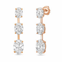 Diana M Jewels - Women's Oval Lab-Grown Diamond Stud Earrings (8.00 Ct TCW) - Elegant Plus