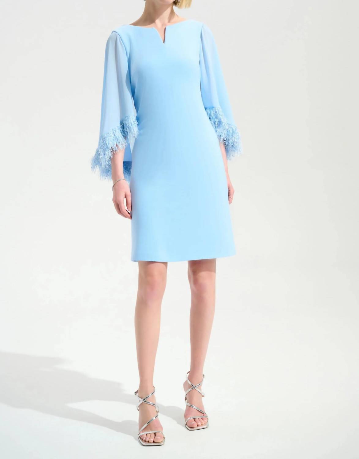 Joseph Ribkoff - Chiffon Cape Sleeves A-line Dress