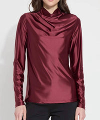 Lysse - Satin funnel neck blouse