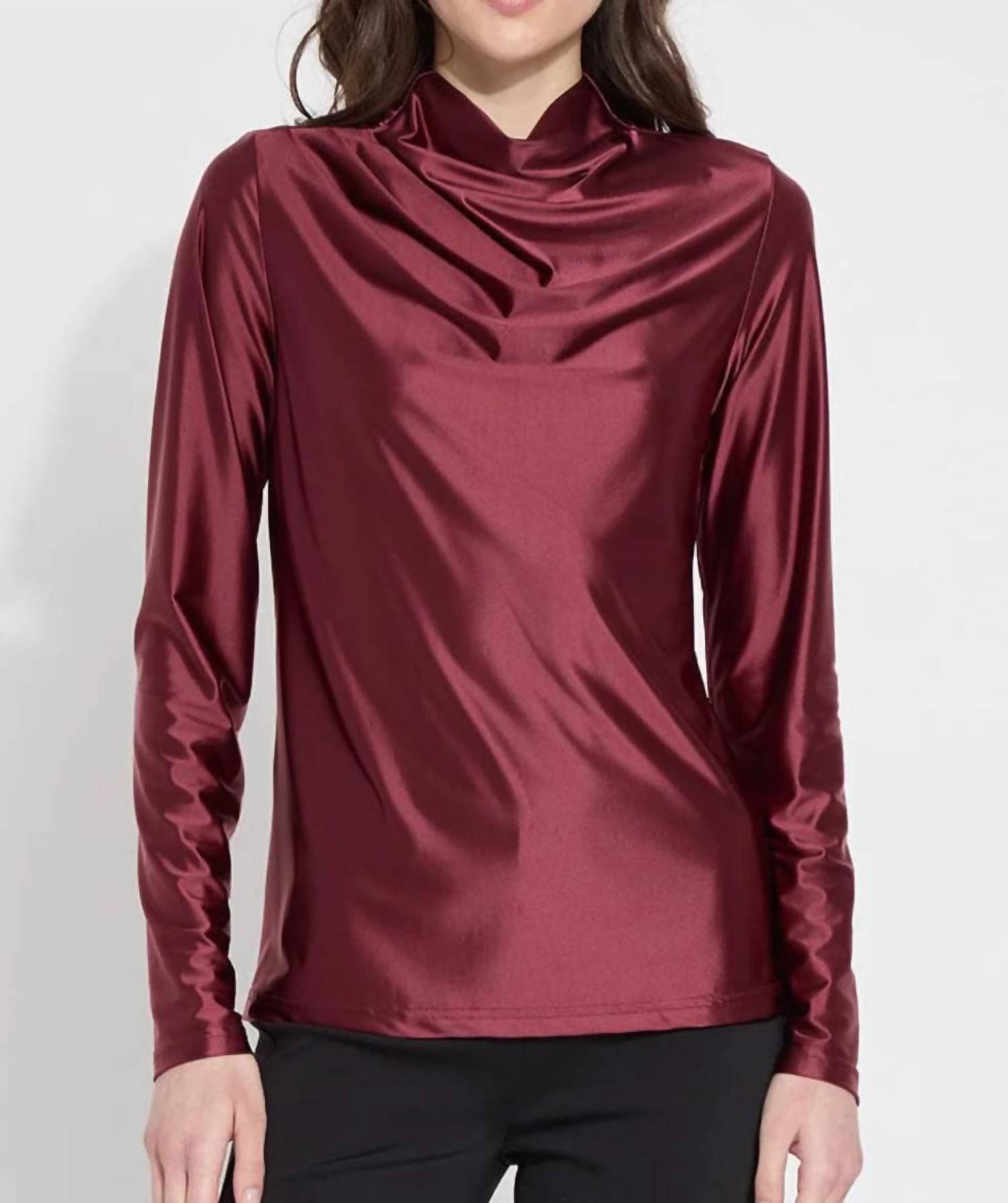 Lysse - Satin funnel neck blouse
