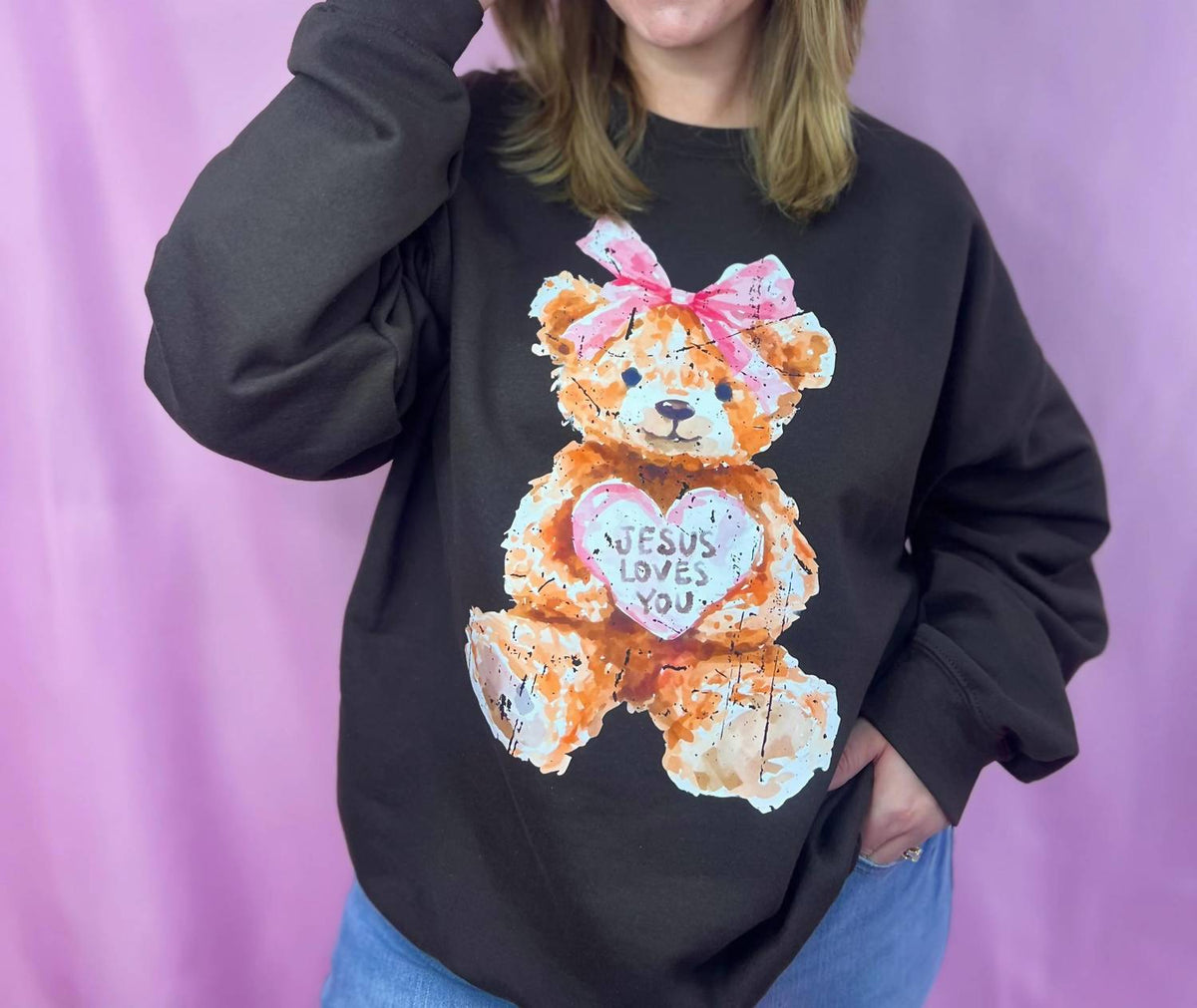 Scripted Pearl - Women's The Sweetheart Bear Sweatshirt