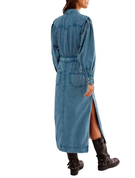 Free People - Mad Love Denim Midi Dress