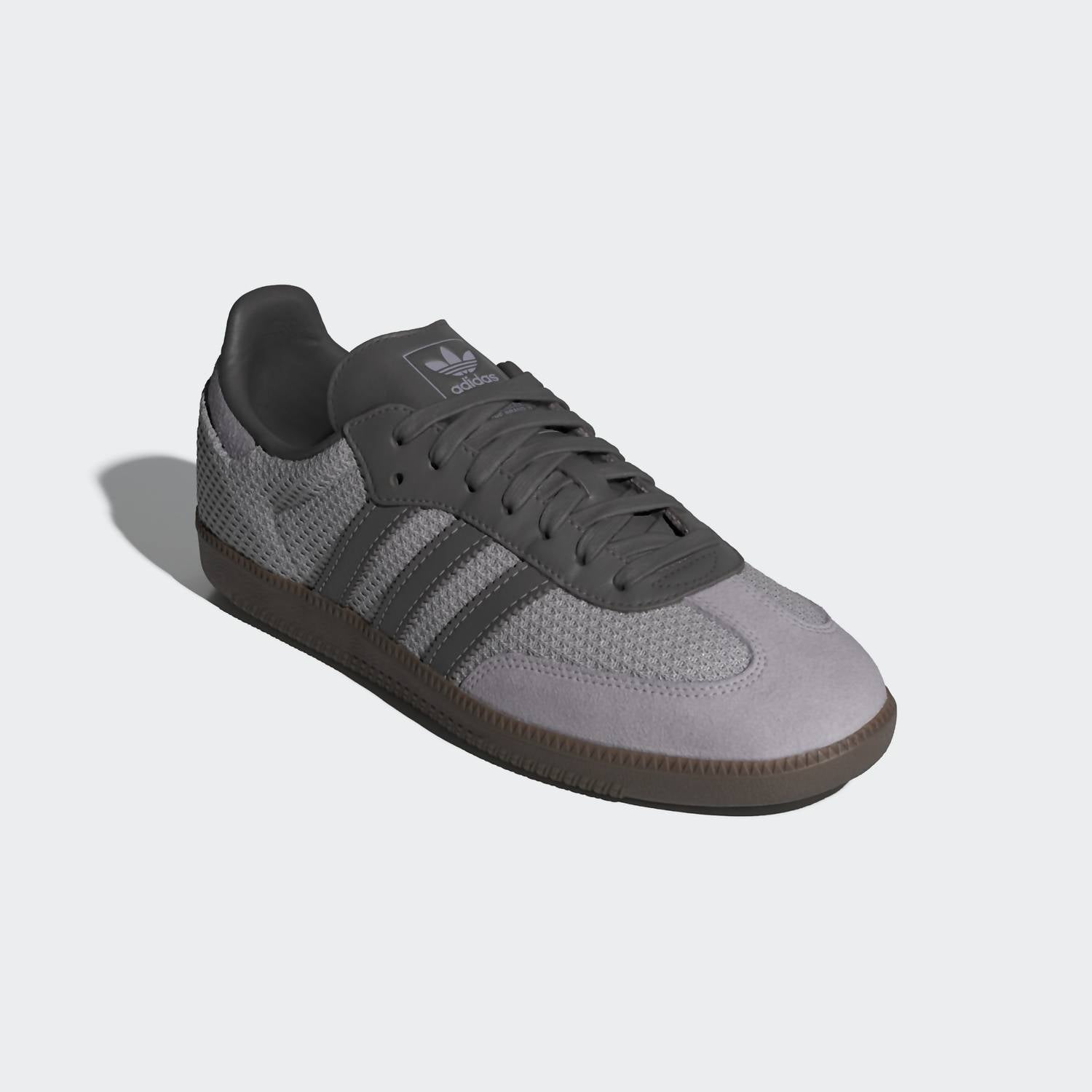 adidas Men's Samba Og Suede Crochet Detail Low Top Casual Sneakers in glory grey charcoal gum - men's sneaker