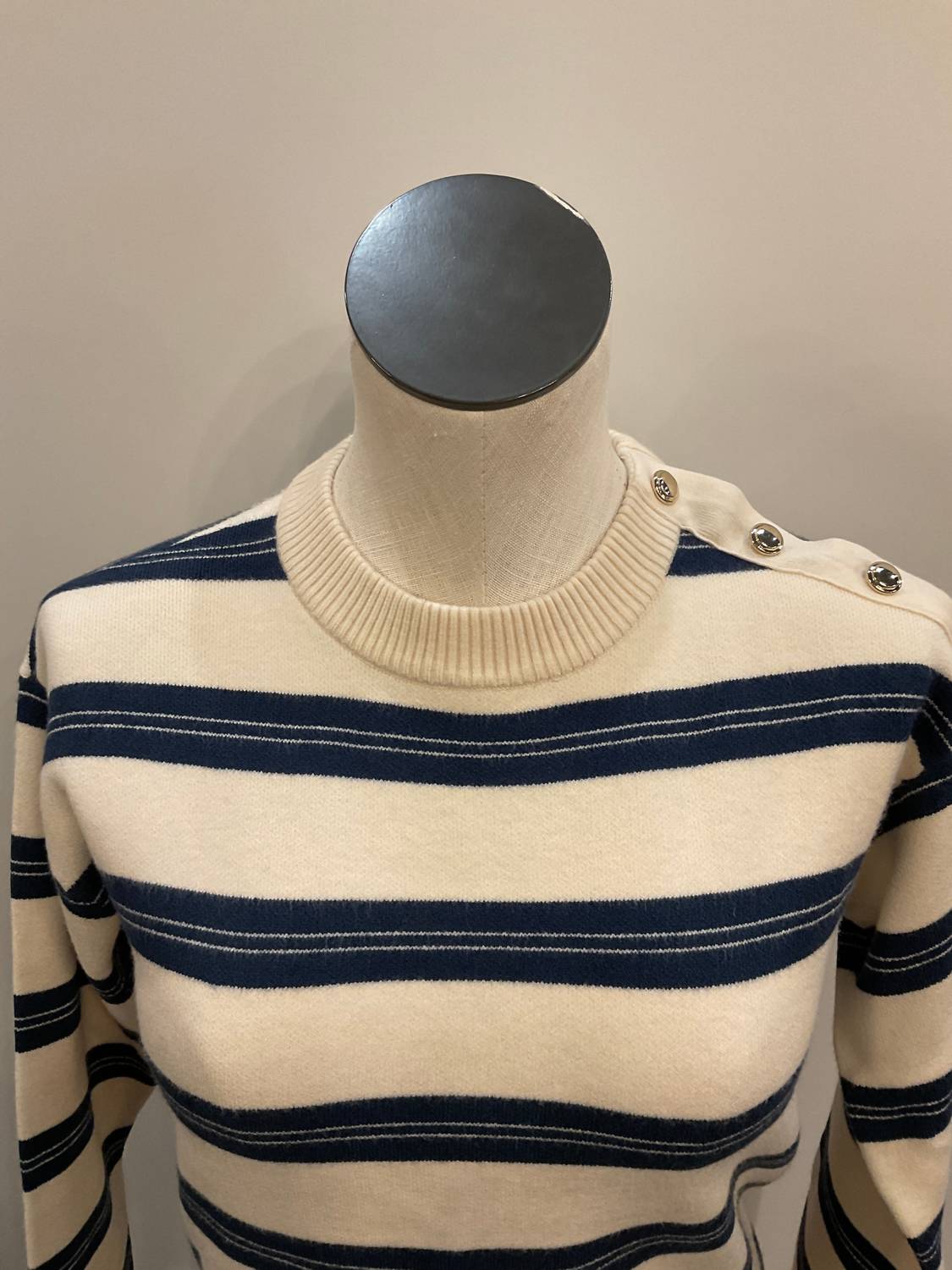 Vero Moda - Women's Striped Crew Pullover Sweater