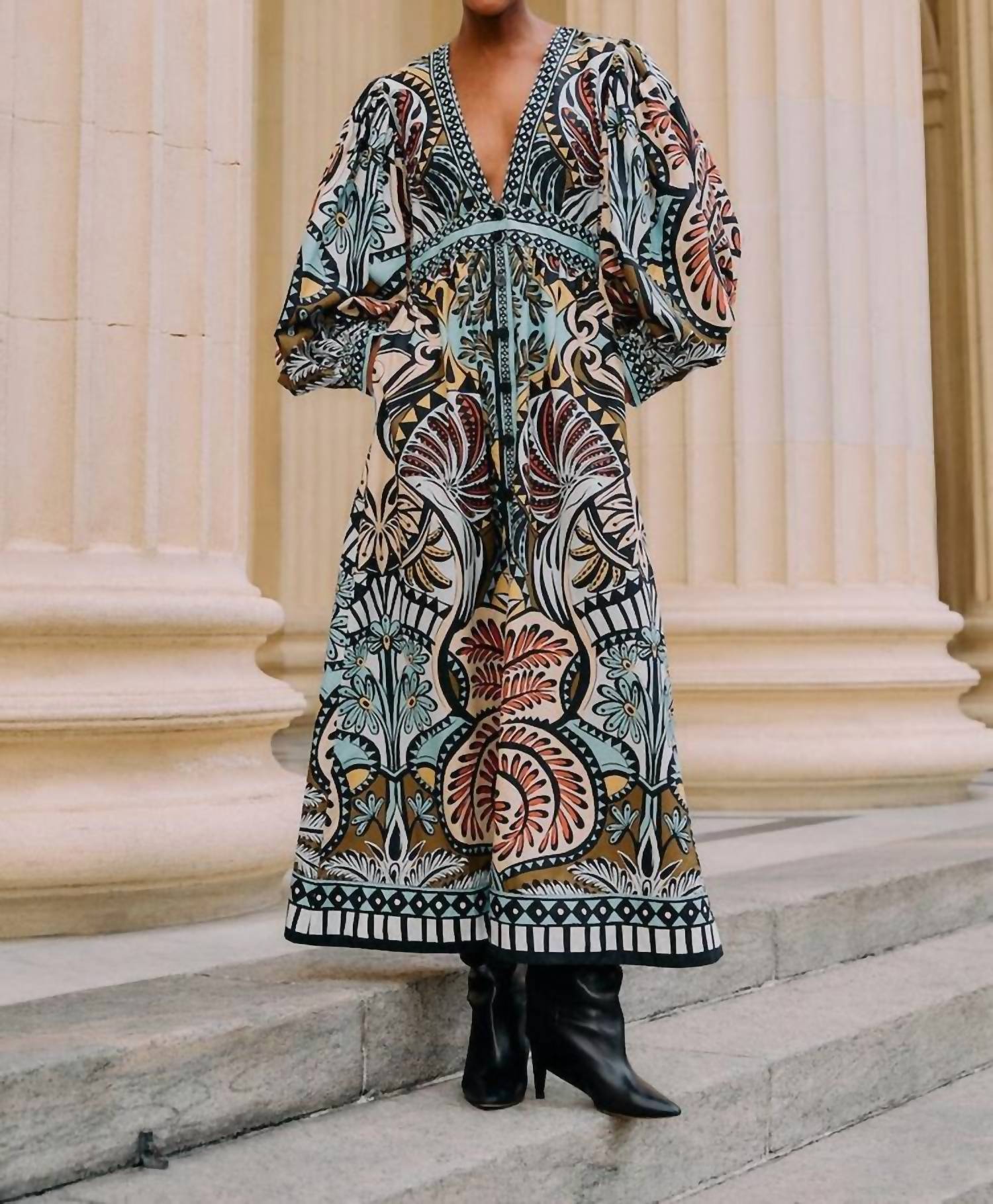 FARM RIO Balamana Maxi Dress in multicolor - women's dress