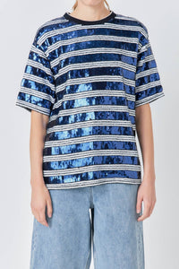Grey Lab - Sequin Stripe Top