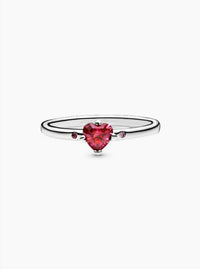 Pandora Women's Sparkling Heart Ring in red - women's jewelry - detail view