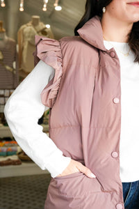 Bucketlist - Ruffle Sleeve Down Vest