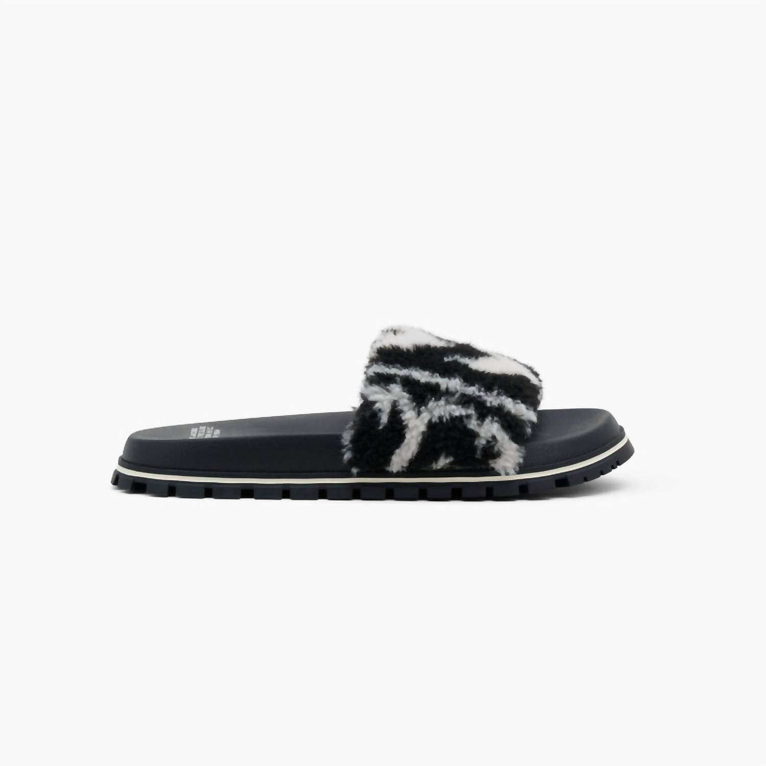 Marc Jacobs Women's The Monogram Teddy Slide in black - women's sandal - detail view