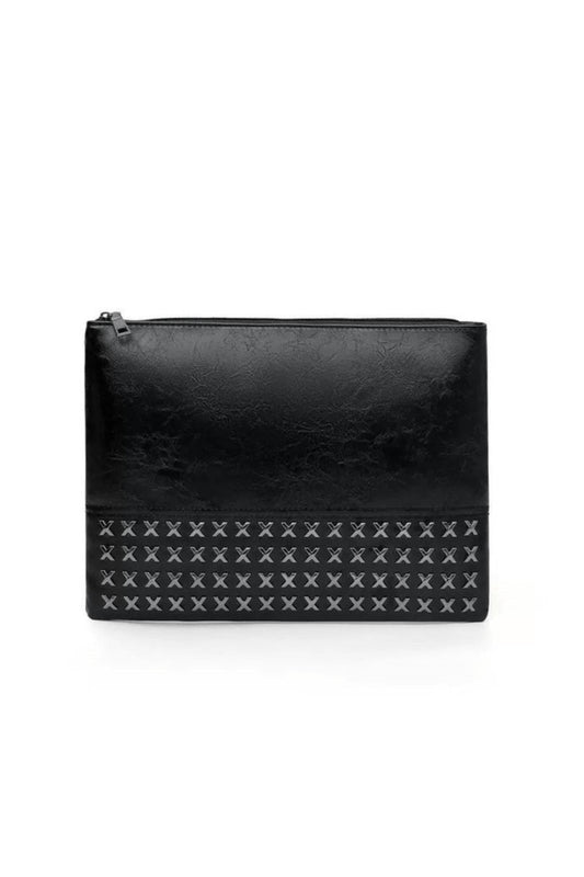 Aili'S Corner - Cross Studded Faux Leather Clutch