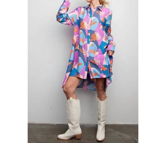 Easel - Button Down Hi Lo Shirt Dress