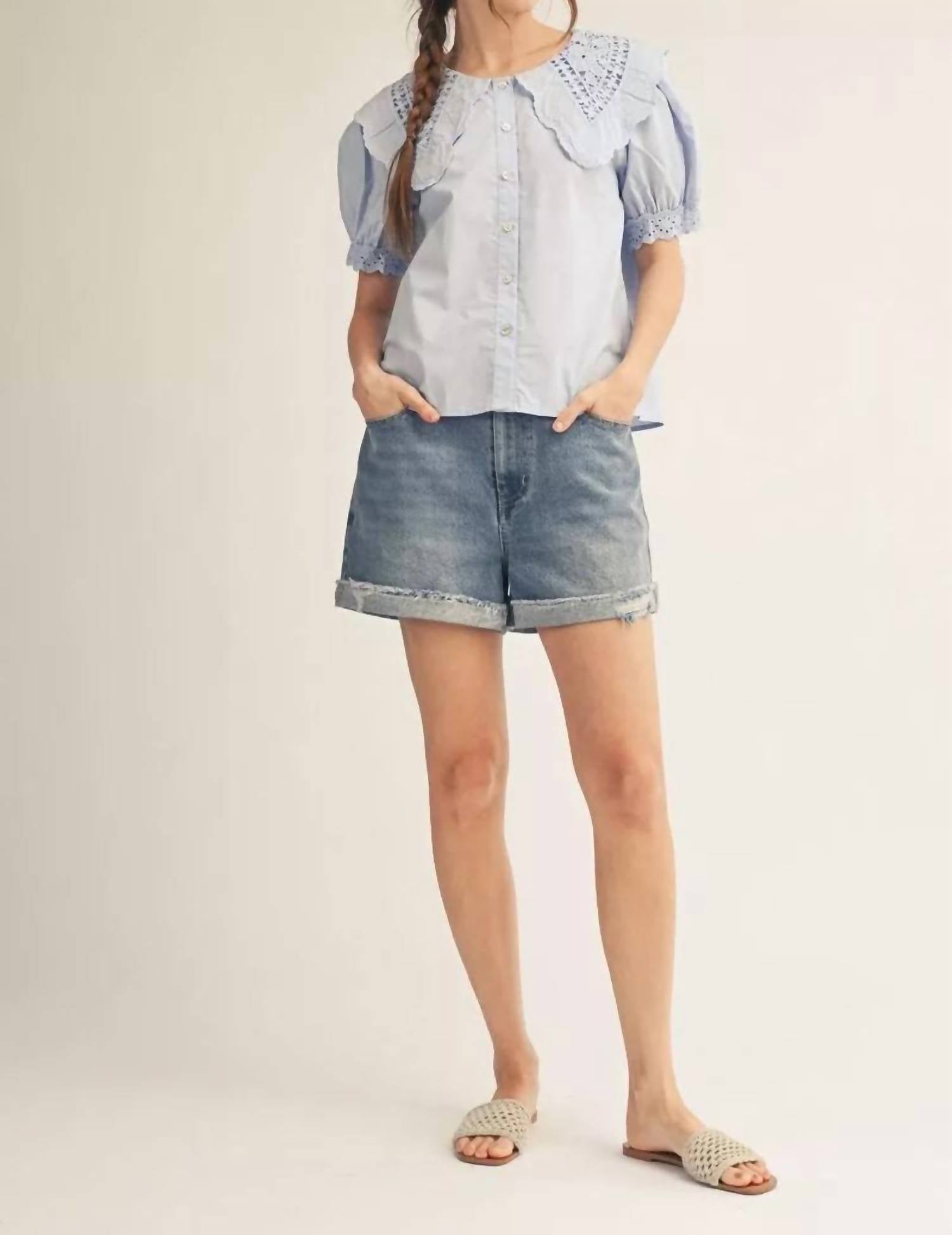 Jodifl - Women's Vintage Darling Lace Collar Top