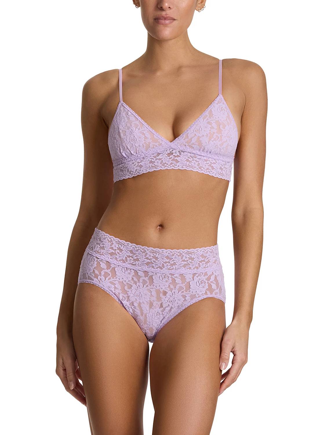 HANKY PANKY Signature Lace Padded Triangle Bralette in lavender - women's intimate - alternate view