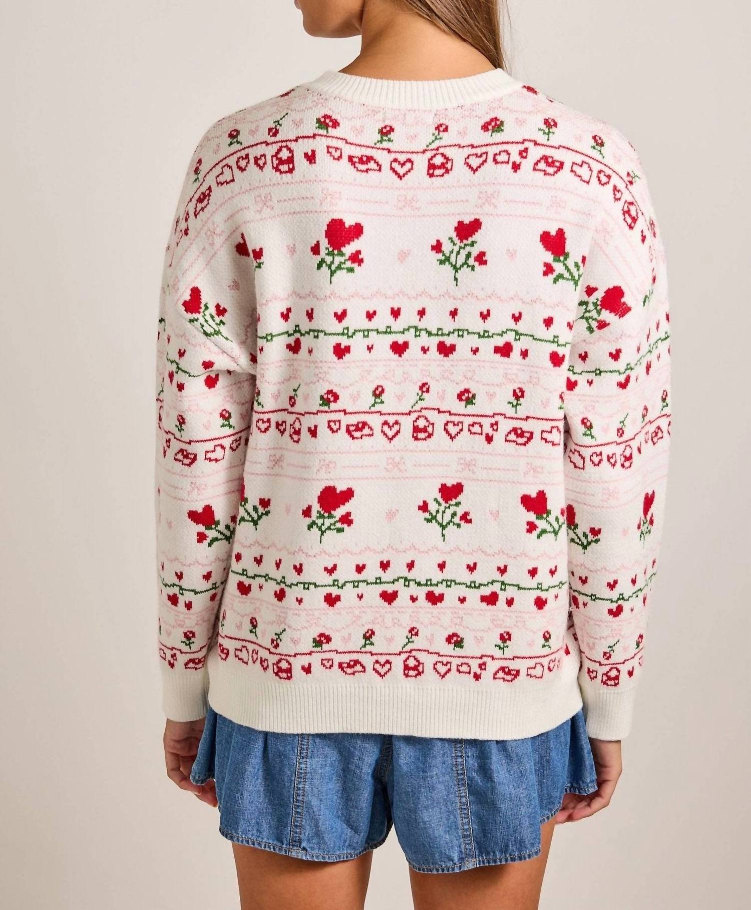 Main Strip - Heart & Rose Sweater