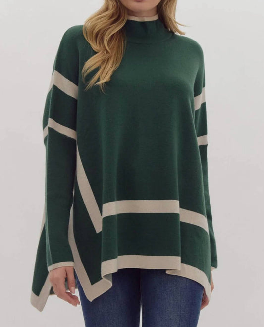 Entro - Two-Tone Mock Neck Top