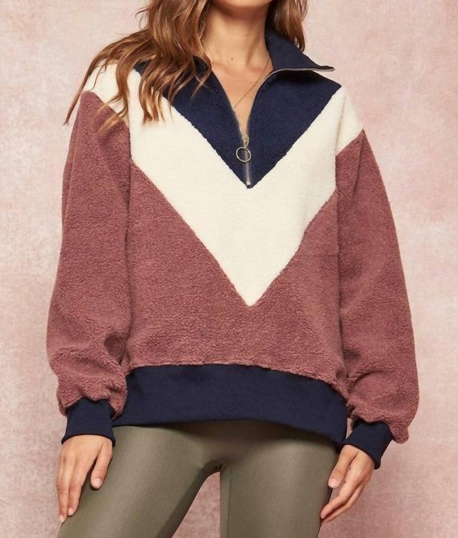 PROMESA Chloe Chevron Colorblock Pullover in multi - women's sweater