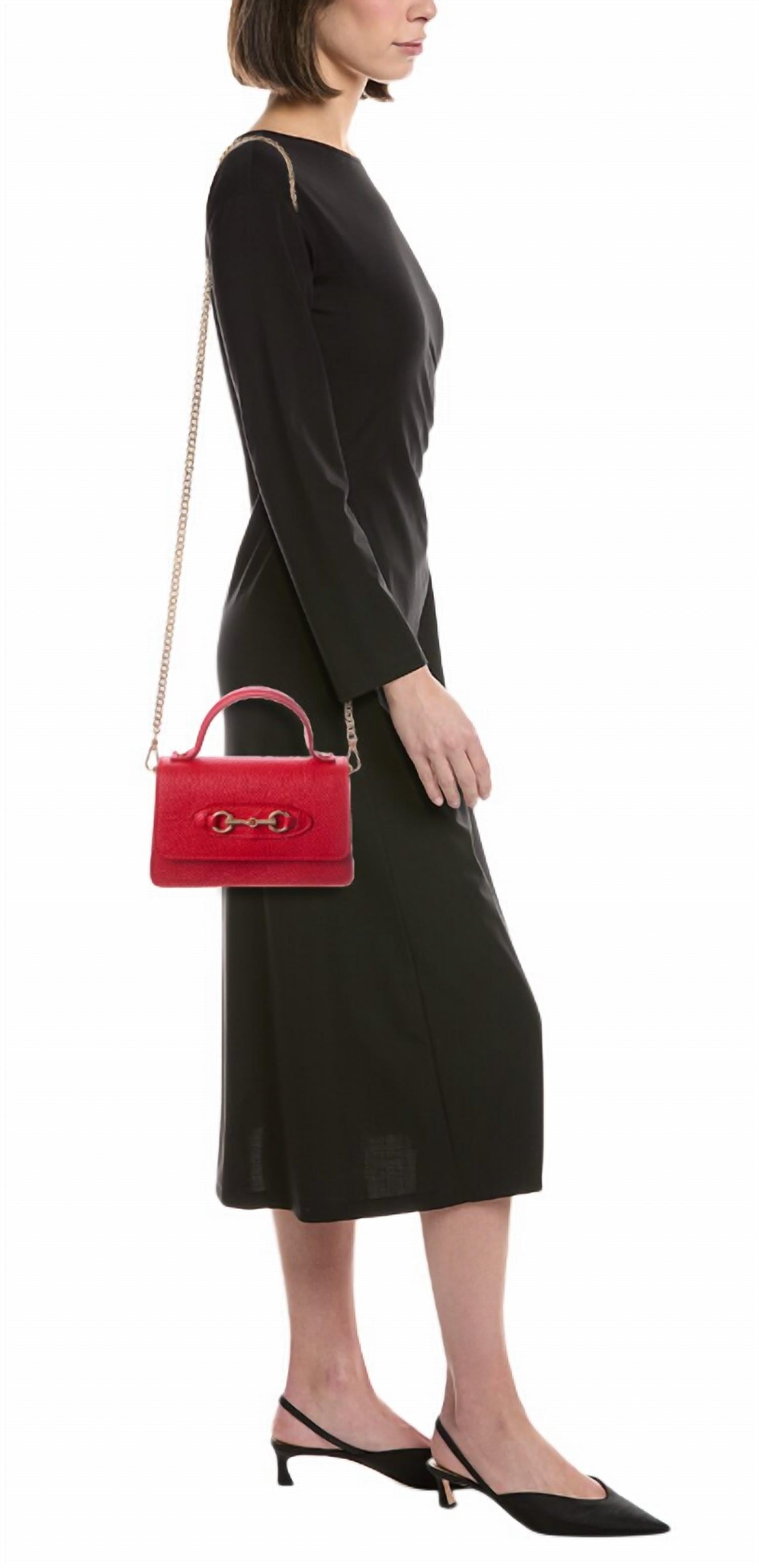 Isabella Rossetti Women's Matilda Leather Crossbody Bag in red - women's bag - view 4