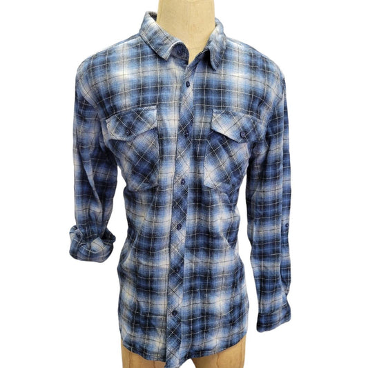 Silver Jeans Co - Men's Plaid Long Roll Tab Sleeve Shirt