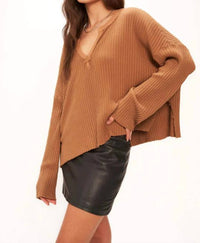 Project Social T - Getaway Notch Neck Sweater Rib Pullover