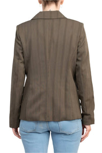 Danillo - Notched Collar One Button Long Sleeve Solid Gabardine Blazer