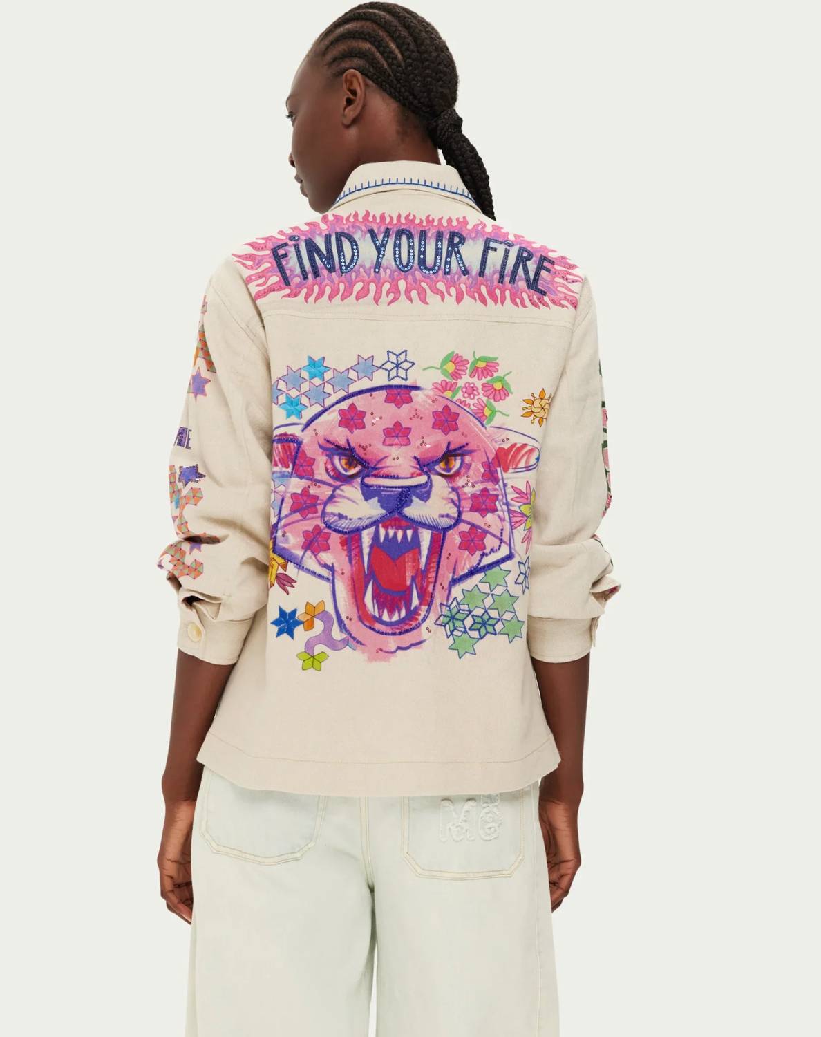 Me369 - Briann Embroidered Denim Jacket