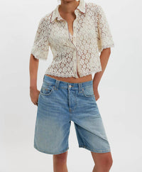 Free People - MANNIE LACE BUTTONDOWN